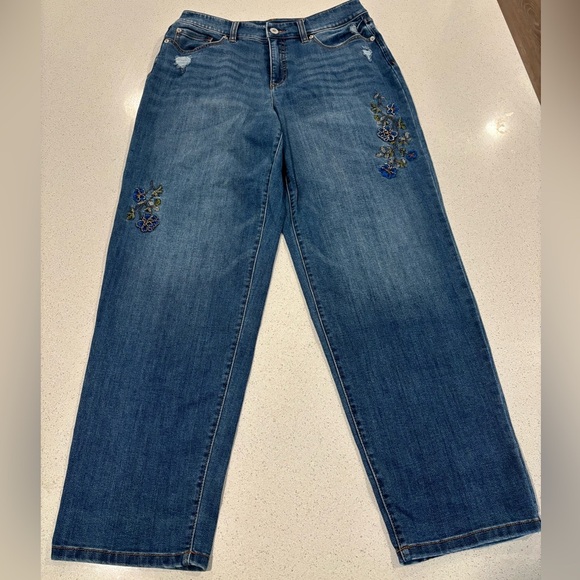 INC High Rise Embroidered Blue Jeans, Size 10/30 - Picture 1 of 7